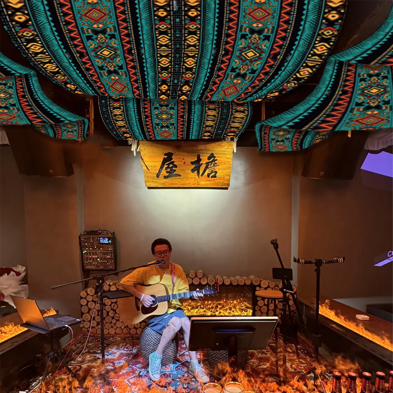 Етно стил ресторантен гоблен със дигитален термичен трансфер, правоъгълен таванен фон за барове и коридори