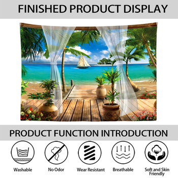 Zidni goblen, nordijskog stila, 100% poliester, digitalni toplinski prijenos otiska, pravokutni oblik, model 5202+GT-5233+GT