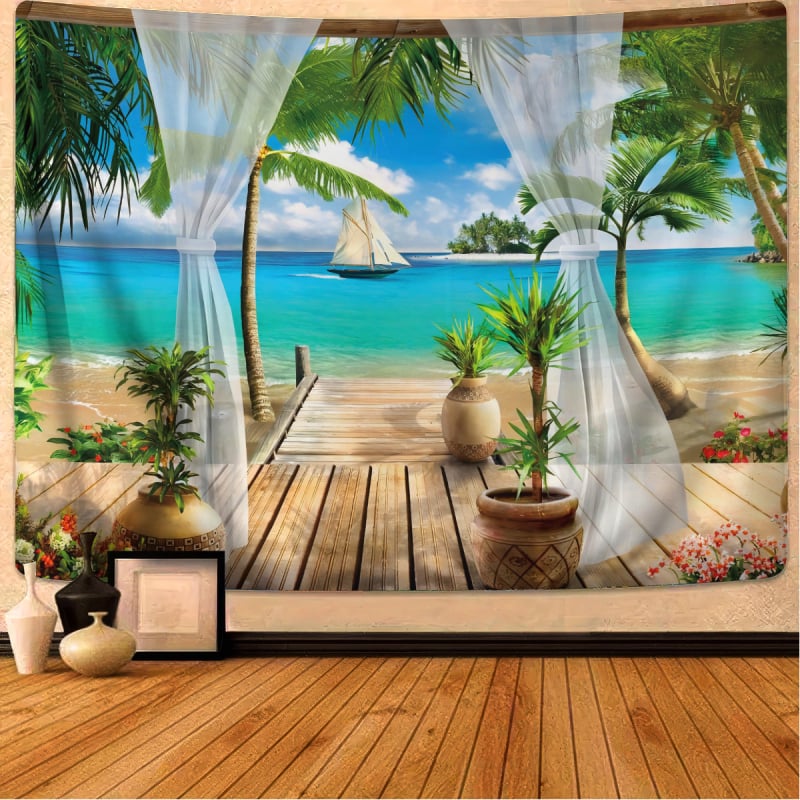 Zidni goblen, nordijskog stila, 100% poliester, digitalni toplinski prijenos otiska, pravokutni oblik, model 5202+GT-5233+GT