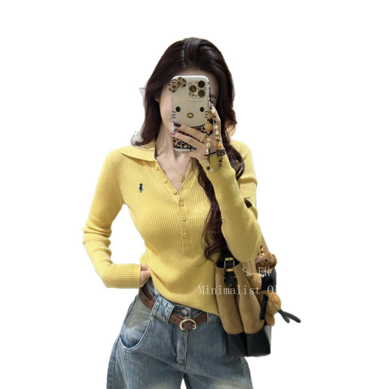 Pulover od vunene smeše s akrilom <30%, polo ovratnik, uski kroj, dugi rukavi, elegantan gradski stil