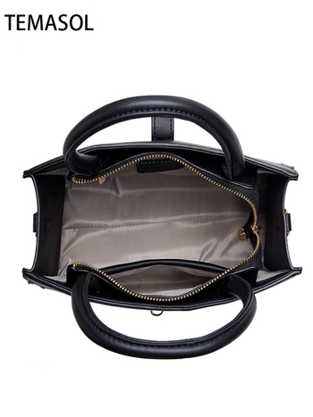 Чанта за рамо с голям капацитет, PU кожа с крокодилски принт, еднотонна, метална катарама, хоризонтална квадратна форма, цип, ламинирана вътрешна джоб, единична презрамка