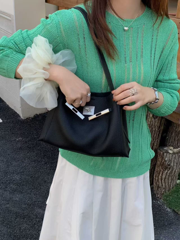 Кожа от висок клас чанта през рамо, градски минималистичен стил, цип за отваряне, джоб за телефон, PU подплата — модел XCY-58107#