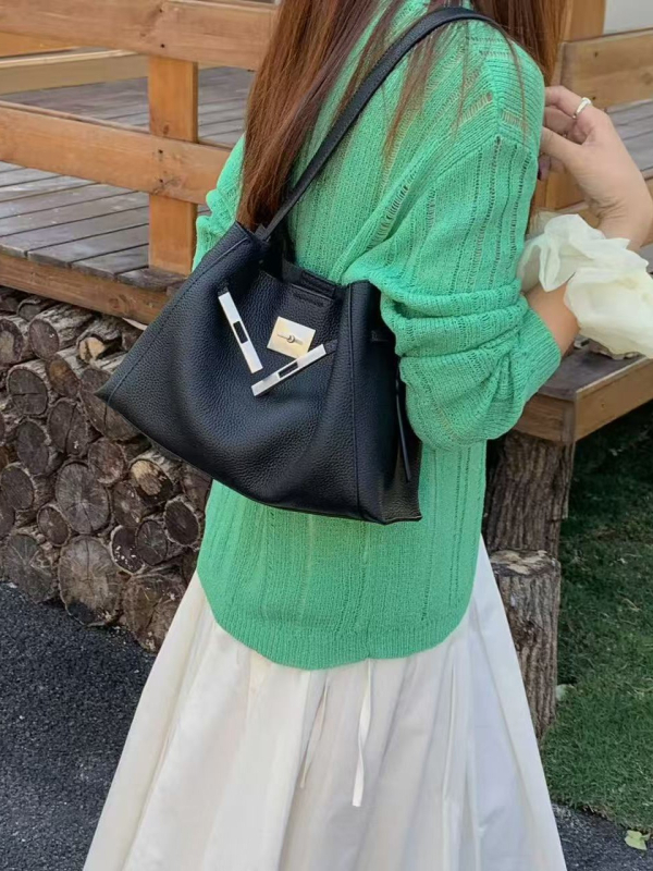 Кожа от висок клас чанта през рамо, градски минималистичен стил, цип за отваряне, джоб за телефон, PU подплата — модел XCY-58107#