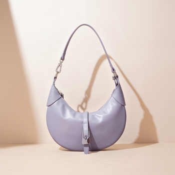 Чанта през рамо в стил dumpling, от кожа върхов слой, кадифена подплата, цип за отваряне, вътрешен джоб с цип и джоб за документи, урбан минимализъм