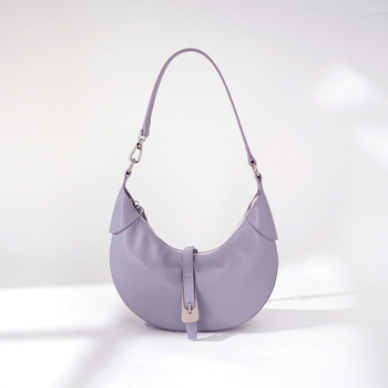 Чанта през рамо в стил dumpling, от кожа върхов слой, кадифена подплата, цип за отваряне, вътрешен джоб с цип и джоб за документи, урбан минимализъм