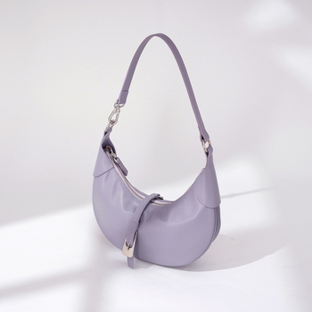 Чанта през рамо в стил dumpling, от кожа върхов слой, кадифена подплата, цип за отваряне, вътрешен джоб с цип и джоб за документи, урбан минимализъм