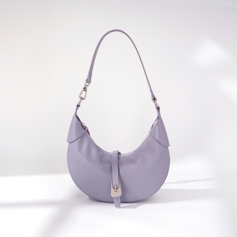 Чанта през рамо в стил dumpling, от кожа върхов слой, кадифена подплата, цип за отваряне, вътрешен джоб с цип и джоб за документи, урбан минимализъм