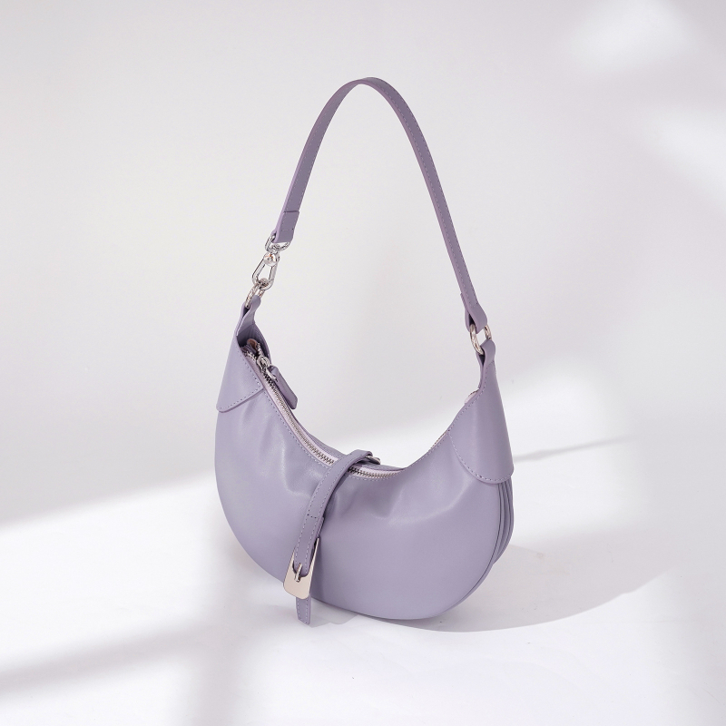 Чанта през рамо в стил dumpling, от кожа върхов слой, кадифена подплата, цип за отваряне, вътрешен джоб с цип и джоб за документи, урбан минимализъм