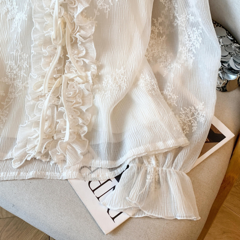 Bluză cu decolteu în V, mâneci lungi, poliester, mâneci tip prințesă