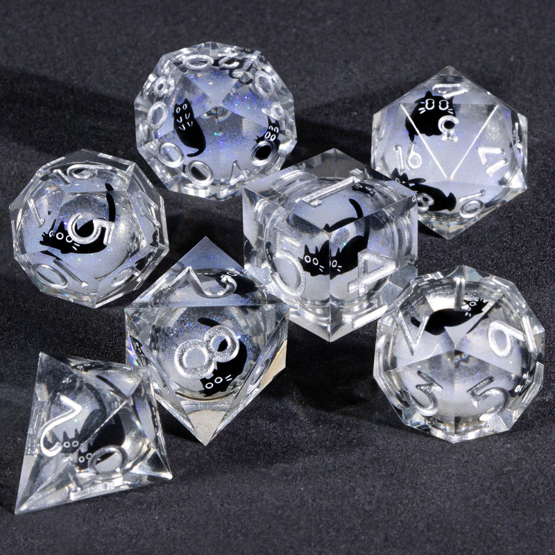 D&D set kockica od smole, s pravokutnim rubovima, 7 kom
