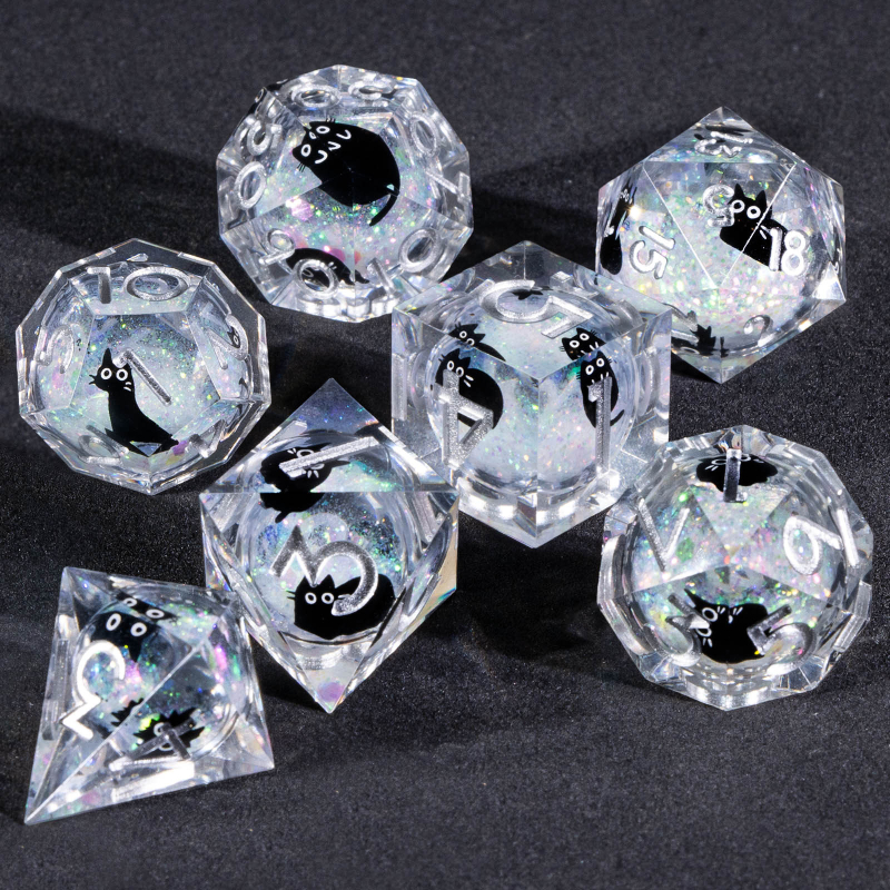 D&D set kockica od smole, s pravokutnim rubovima, 7 kom