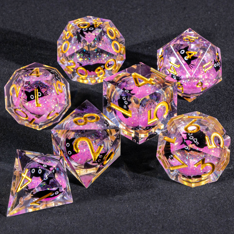 D&D set kockica od smole, s pravokutnim rubovima, 7 kom