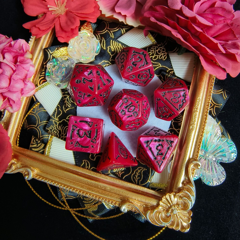 Set od 7 akrilnih kockica s temom Halloweena, prilagodljivi uzorci, zaobljeni kutovi, za Dungeons & Dragons