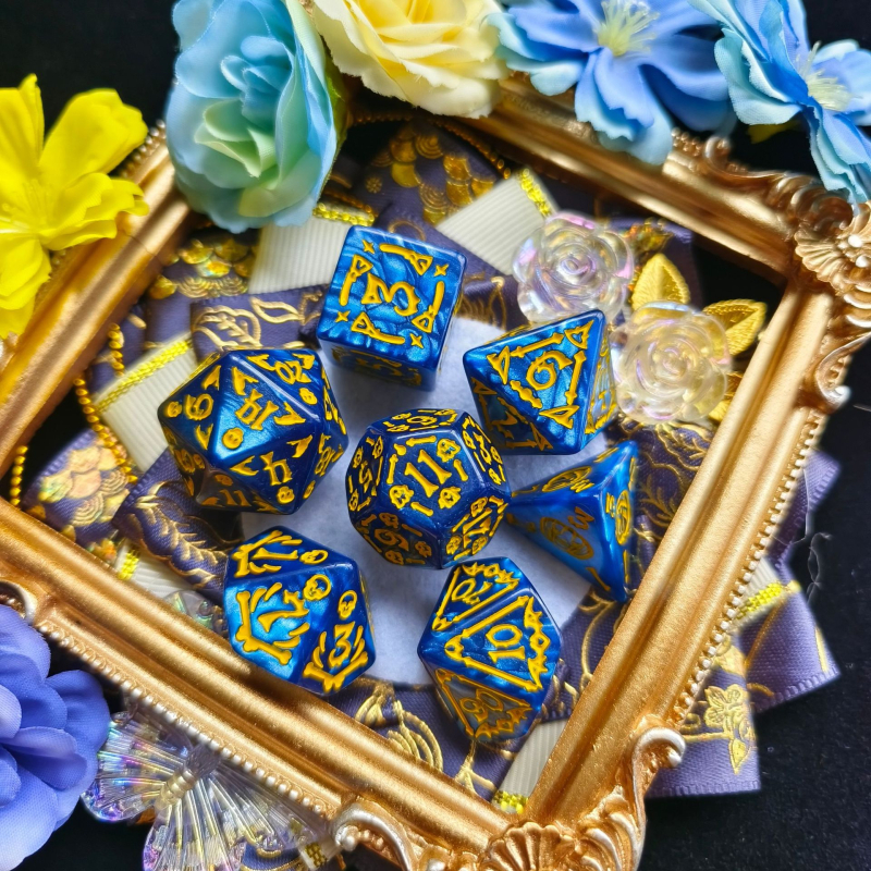 Set od 7 akrilnih kockica s temom Halloweena, prilagodljivi uzorci, zaobljeni kutovi, za Dungeons & Dragons