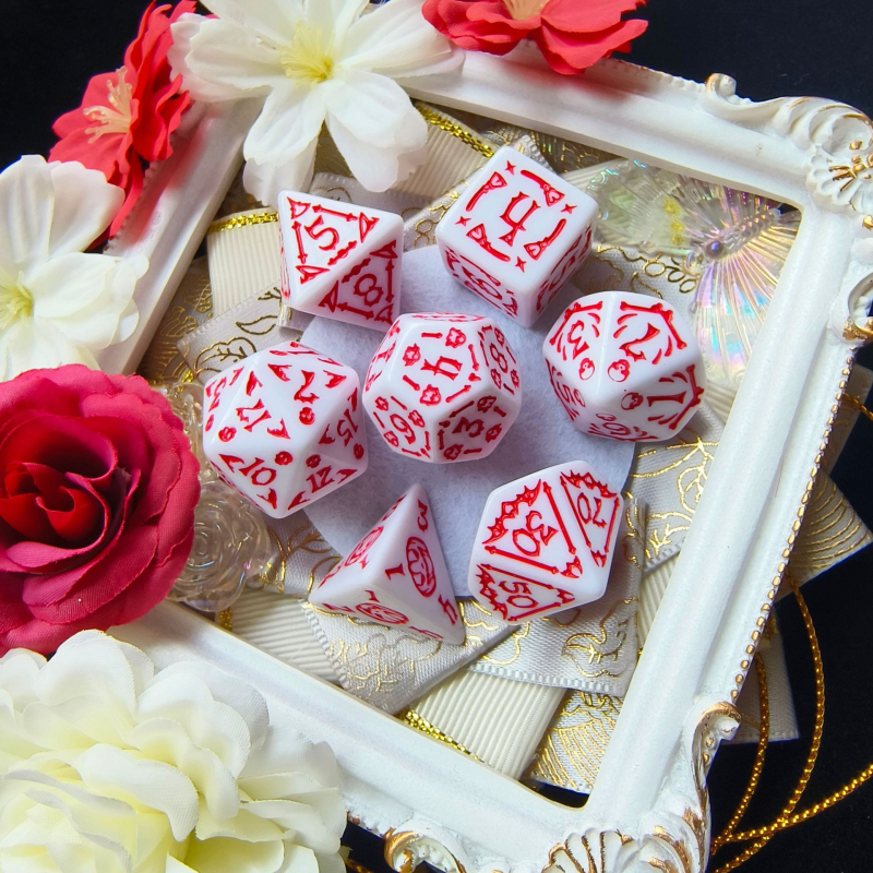 Set od 7 akrilnih kockica s temom Halloweena, prilagodljivi uzorci, zaobljeni kutovi, za Dungeons & Dragons