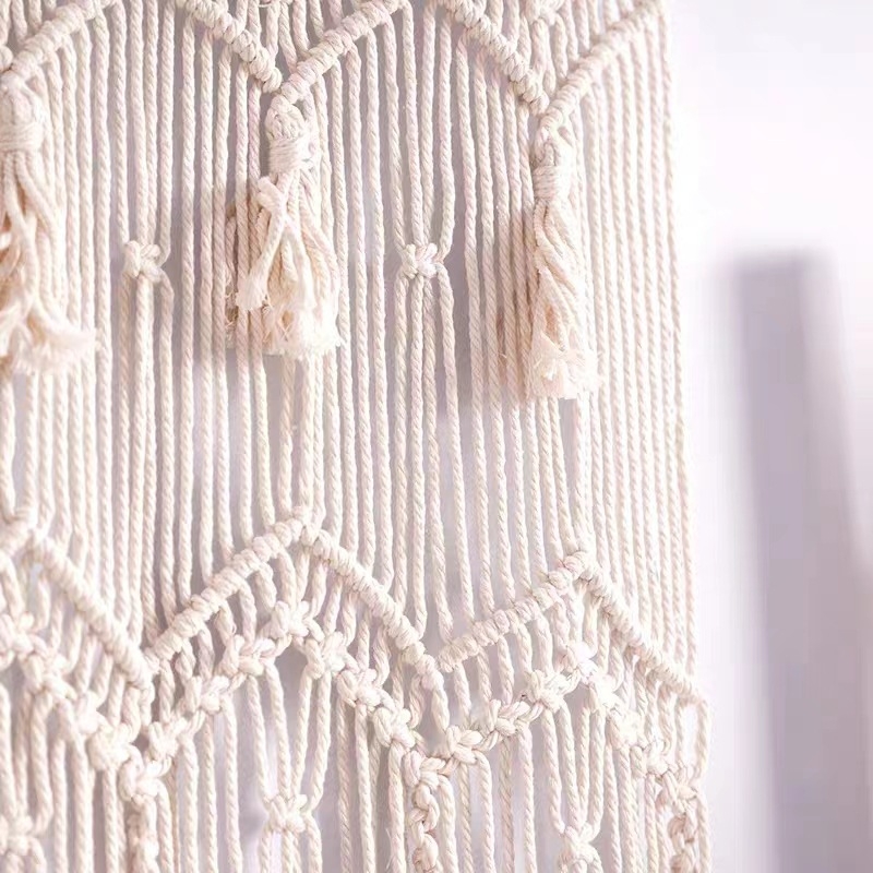Ръчно тъкана завеса за врата – гоблен, скандинавски стил, памучна нишка с найлонова примес, деликатно прозрачно декориране, правоъгълна форма
