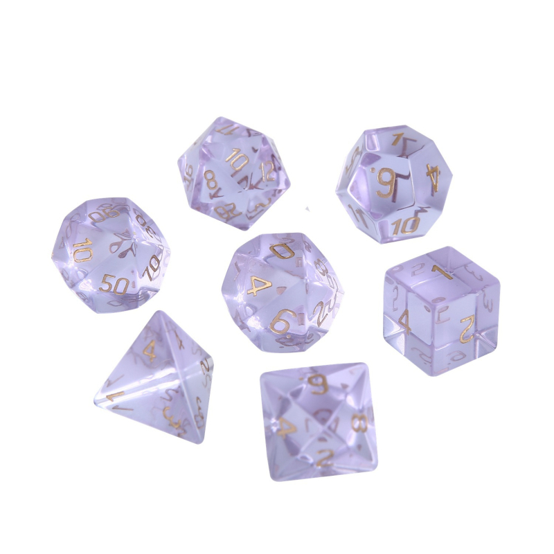 Wowu set D20 kockica od sintetičkog kristala, stil s pravim kutem, 1 kutija, za D&D i društvene igre