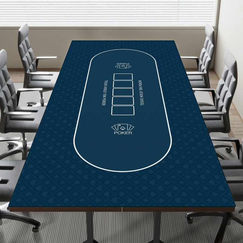 Полиестерна правоъгълна покривка за маса за покер и маџонг, устойчива на намачкване, клетъчен модел, американски стил