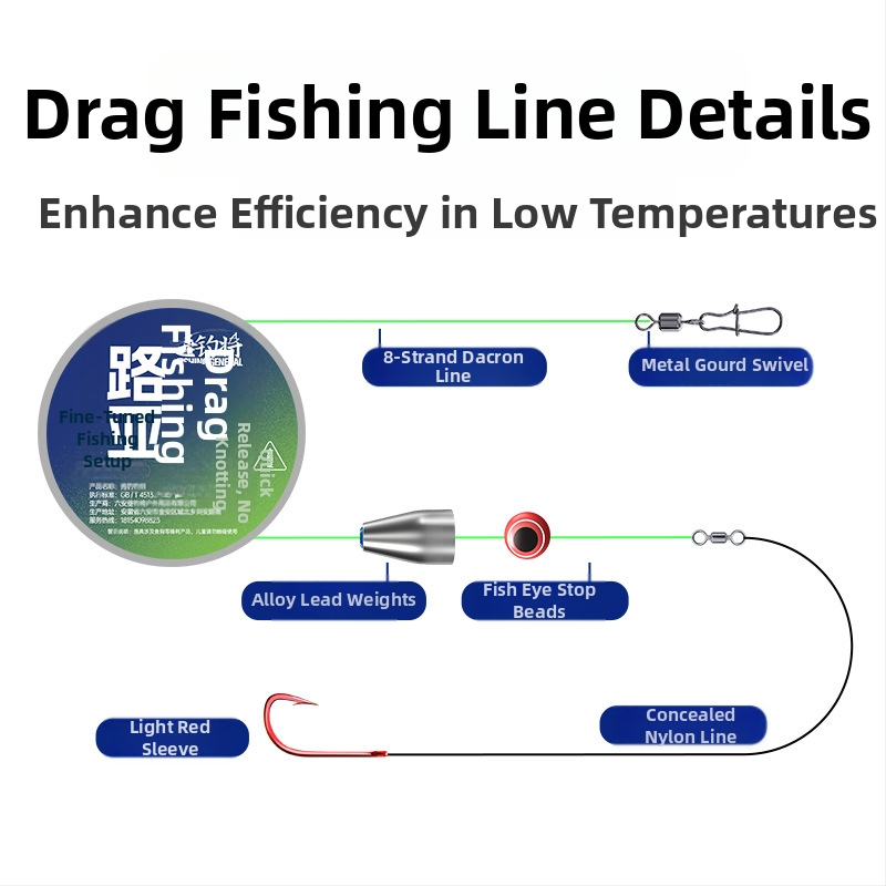 Sada línií pre kaprový rybolov, jesenná-zimná sezóna, PE materiál