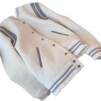 Basebalové sako Chenille so Spandexom, golier Polo, rukávy princezné, zapínanie na jeden gombík, voľný strih