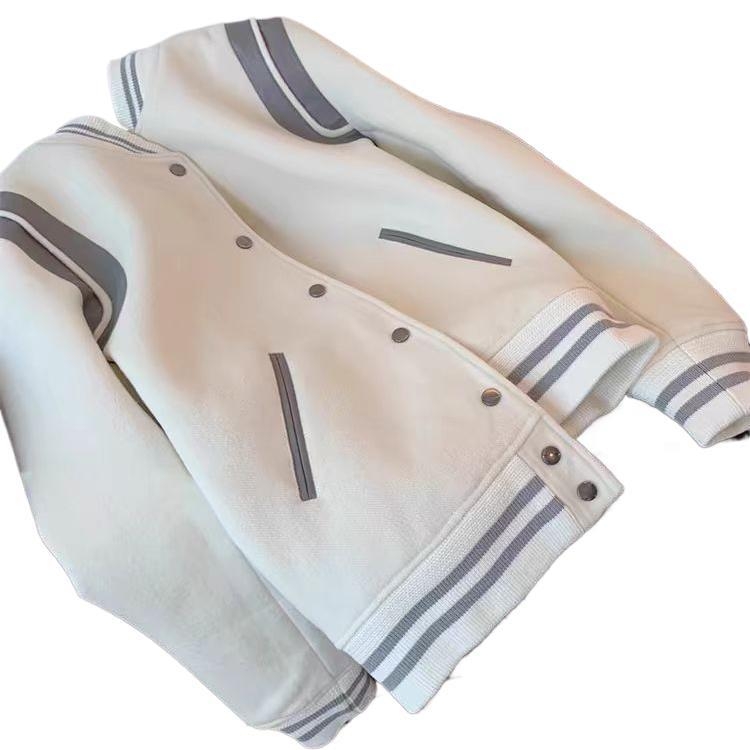 Basebalové sako Chenille so Spandexom, golier Polo, rukávy princezné, zapínanie na jeden gombík, voľný strih