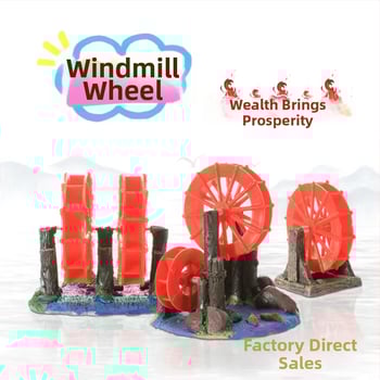 Gyanta vízkerék akvárium dekoráció – tájépítés stílus, Yitong márka, 50 darabos csomag