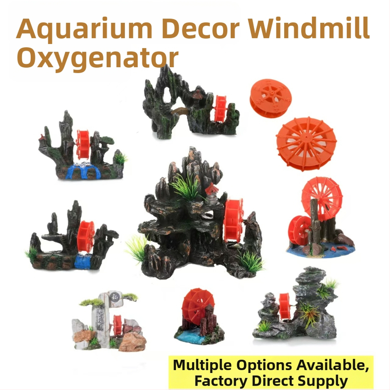 Gyanta vízkerék akvárium dekoráció – tájépítés stílus, Yitong márka, 50 darabos csomag