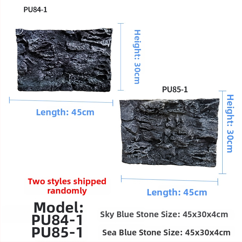 3D PU akvárium háttérpanel – sziklafal táj, PU anyag, akváriumi dekoráció