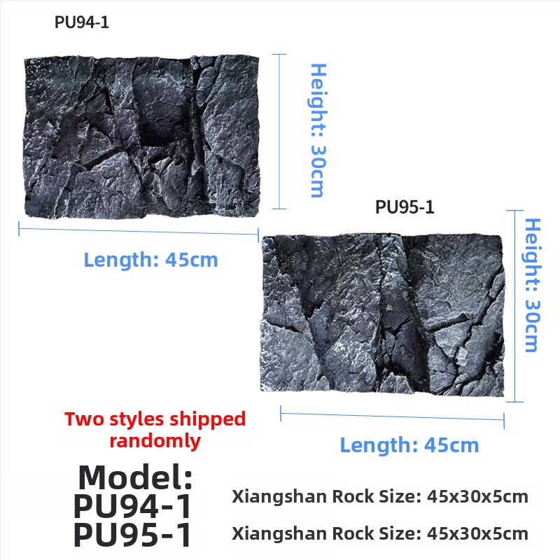 3D PU akvárium háttérpanel – sziklafal táj, PU anyag, akváriumi dekoráció
