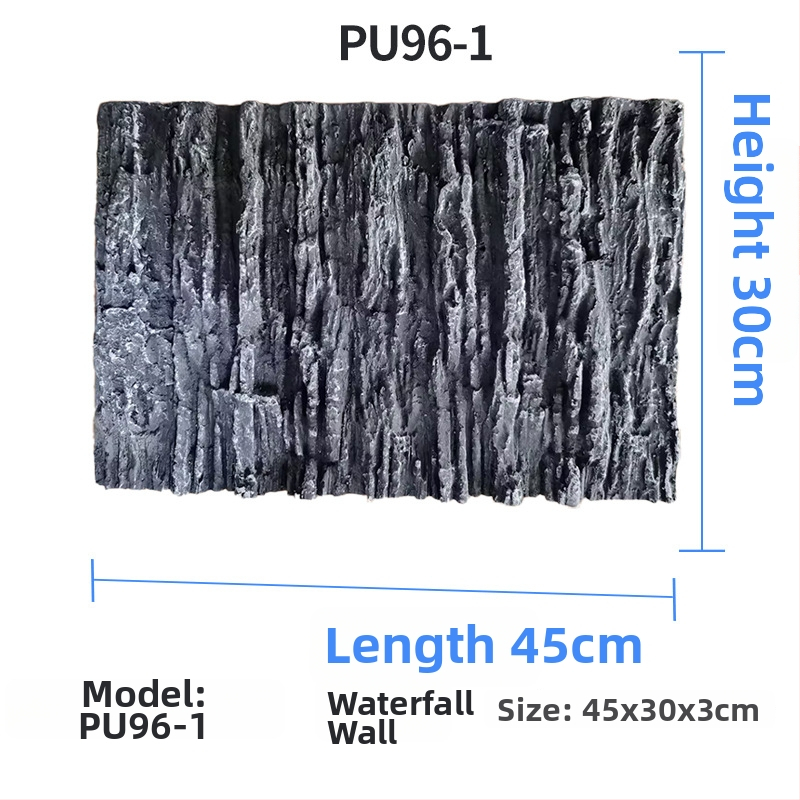 3D PU akvárium háttérpanel – sziklafal táj, PU anyag, akváriumi dekoráció
