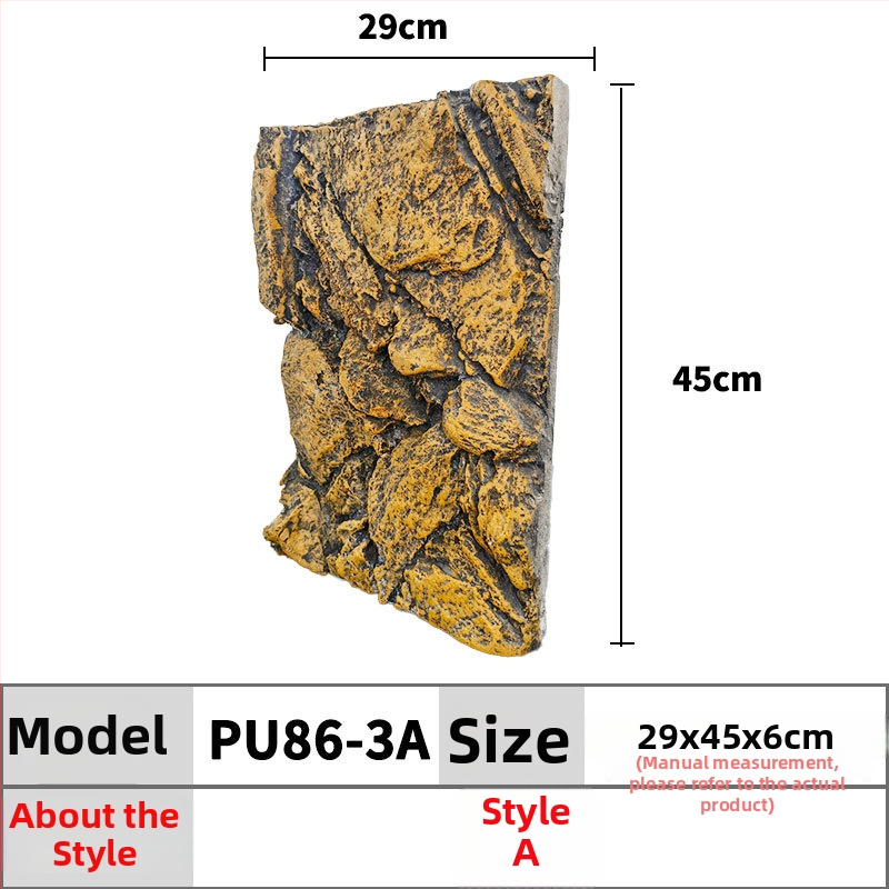 3D PU akvárium háttérpanel – sziklafal táj, PU anyag, akváriumi dekoráció