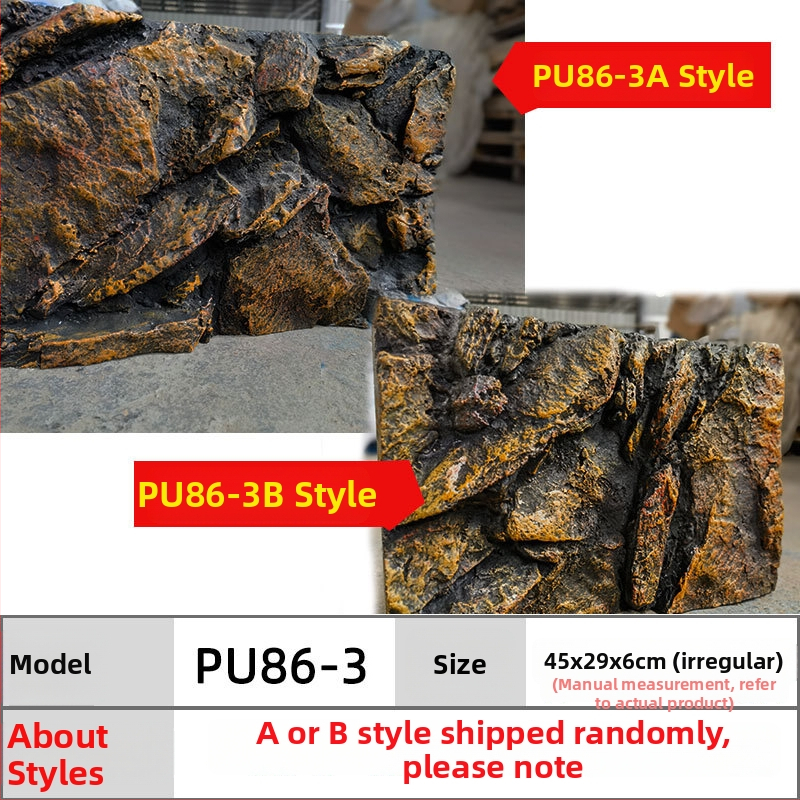 3D PU akvárium háttérpanel – sziklafal táj, PU anyag, akváriumi dekoráció
