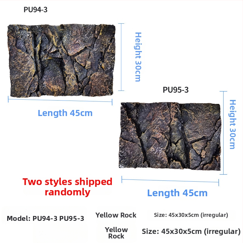 3D PU akvárium háttérpanel – sziklafal táj, PU anyag, akváriumi dekoráció