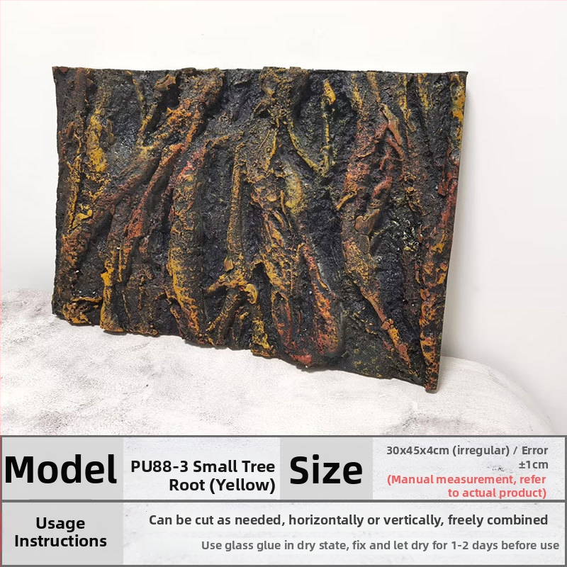 3D PU akvárium háttérpanel – sziklafal táj, PU anyag, akváriumi dekoráció