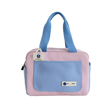 Platnena tote torba s izolacijskim slojem od aluminijske folije, zatvarač, horizontalni kvadratni oblik, unutarnje džepove za telefon i identifikaciju, svakodnevna torba za ručak.
