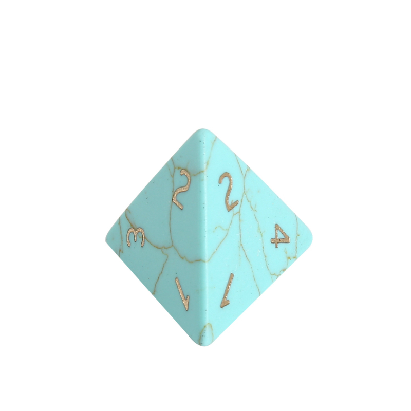 Poliedrális dobókocka készlet gravírozott számokkal - szintetikus kristály, 7 darabos készlet, testreszabható gravírás