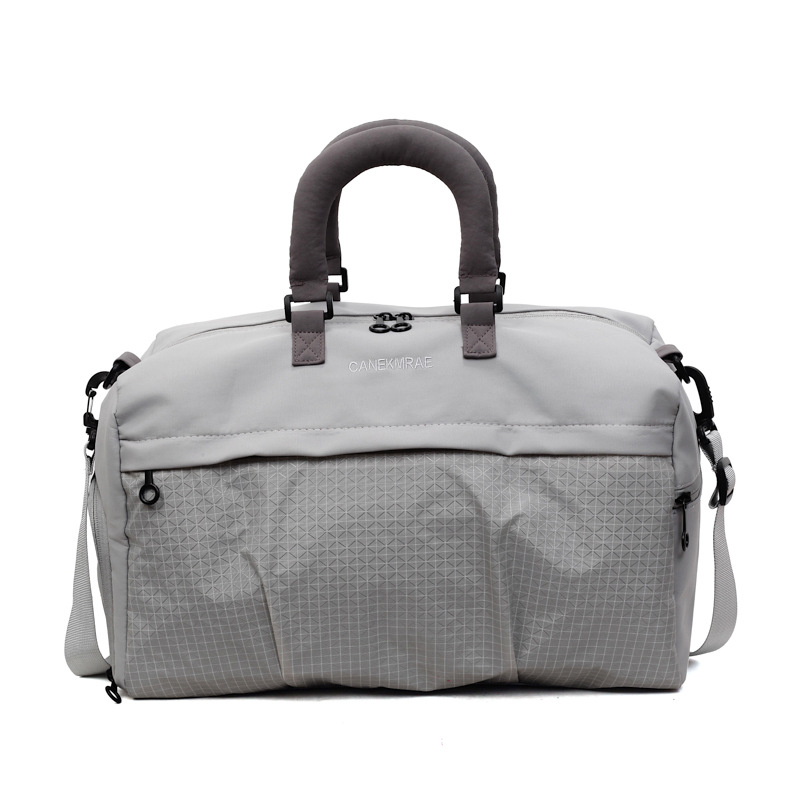 Lagano višenamjenska crossbody torba za putovanje od Oxford tkanine, karirani uzorak, prozračna, vodootporna, otporna na habanje, odjeljak za suho/mokra, podstava poliester