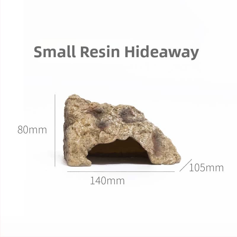 Kőhatású rejtekhely kapaszkodó háziállatok számára – teráriumi dekoráció gyantából, stílus: kő, cél: rejtek és ellazulás, súly 0,4 kg, csomagolás 24 darab