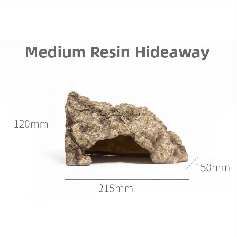 Kőhatású rejtekhely kapaszkodó háziállatok számára – teráriumi dekoráció gyantából, stílus: kő, cél: rejtek és ellazulás, súly 0,4 kg, csomagolás 24 darab