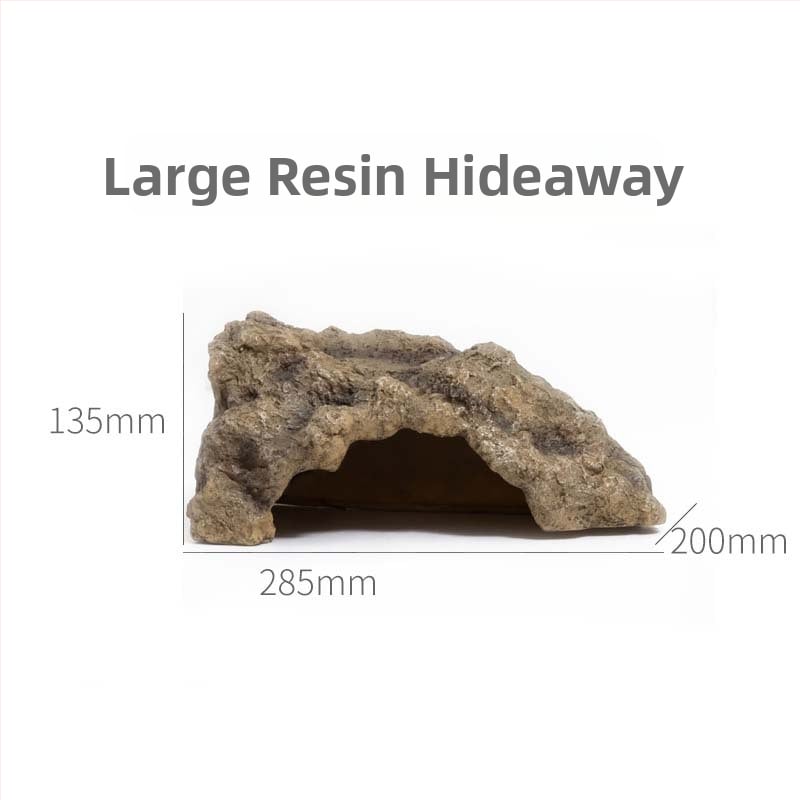 Kőhatású rejtekhely kapaszkodó háziállatok számára – teráriumi dekoráció gyantából, stílus: kő, cél: rejtek és ellazulás, súly 0,4 kg, csomagolás 24 darab