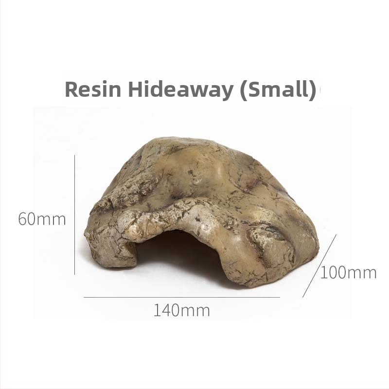 Kőhatású rejtekhely kapaszkodó háziállatok számára – teráriumi dekoráció gyantából, stílus: kő, cél: rejtek és ellazulás, súly 0,4 kg, csomagolás 24 darab