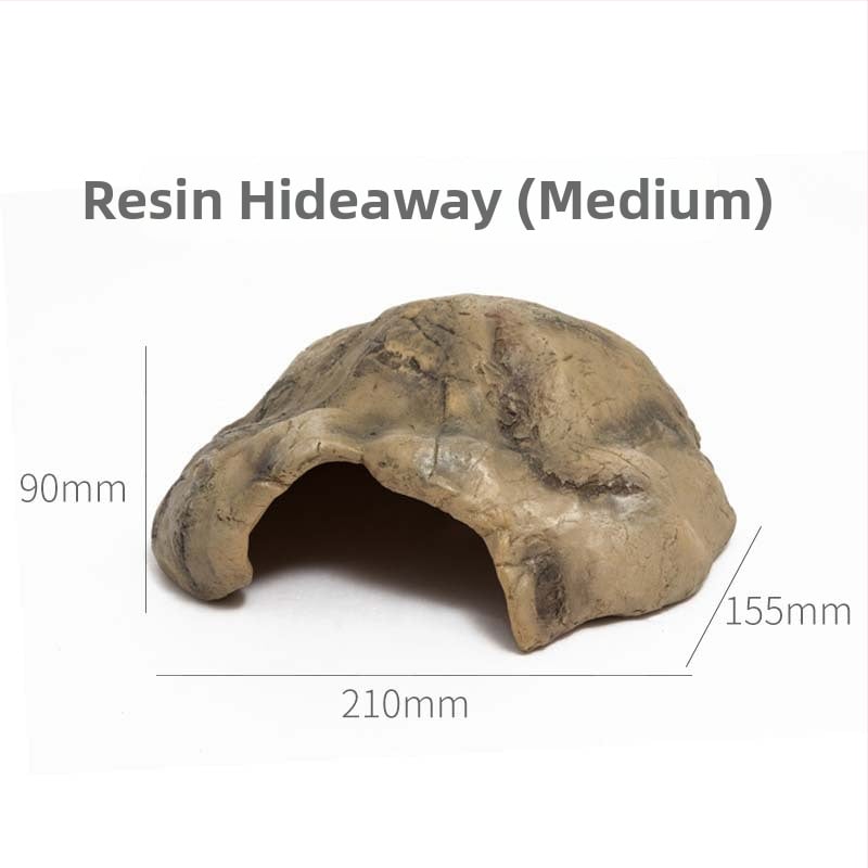 Kőhatású rejtekhely kapaszkodó háziállatok számára – teráriumi dekoráció gyantából, stílus: kő, cél: rejtek és ellazulás, súly 0,4 kg, csomagolás 24 darab