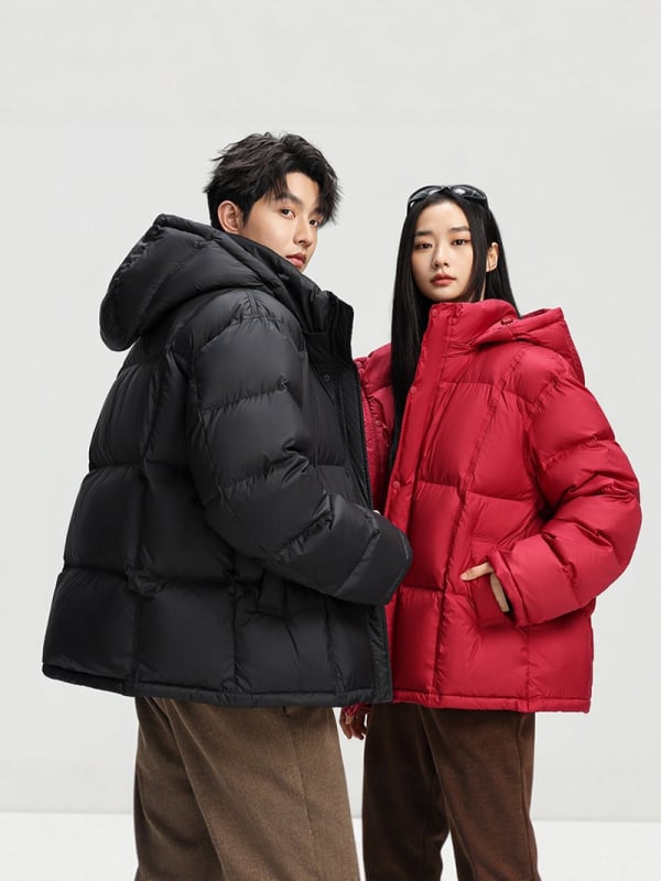 Unisex zimska jakna s perjem, korejski stil, slobodan kroj, kapuljača, sadržaj perja 86–90%