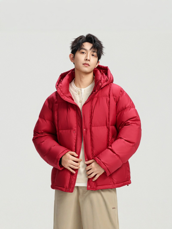 Unisex zimska jakna s perjem, korejski stil, slobodan kroj, kapuljača, sadržaj perja 86–90%