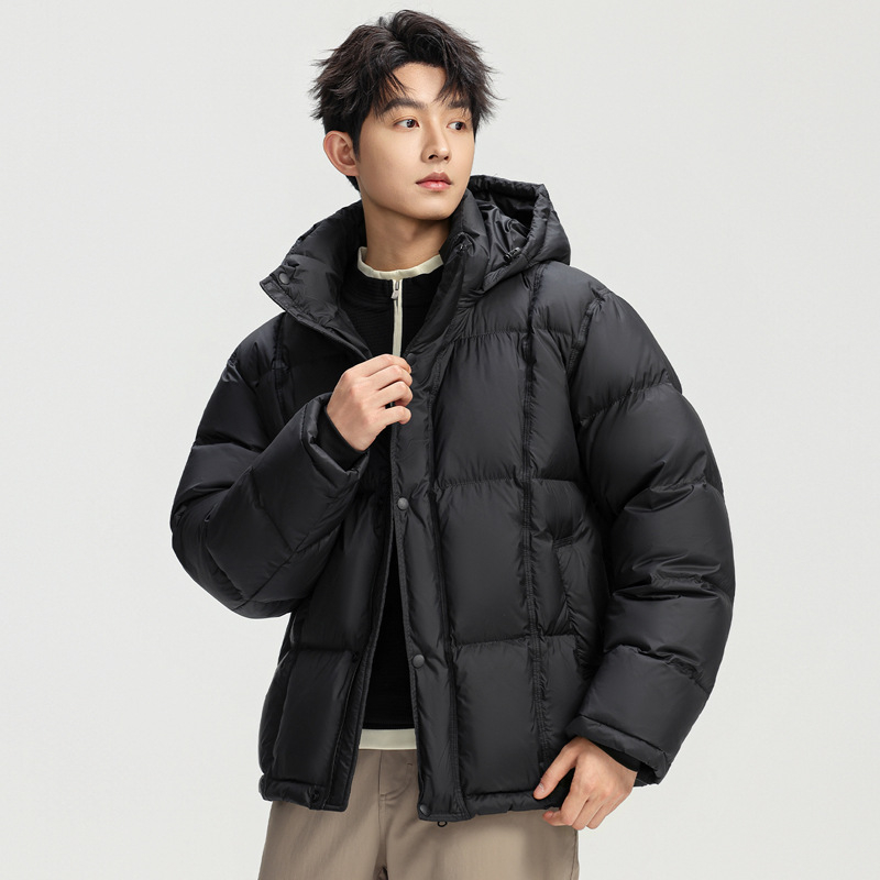 Unisex zimska jakna s perjem, korejski stil, slobodan kroj, kapuljača, sadržaj perja 86–90%