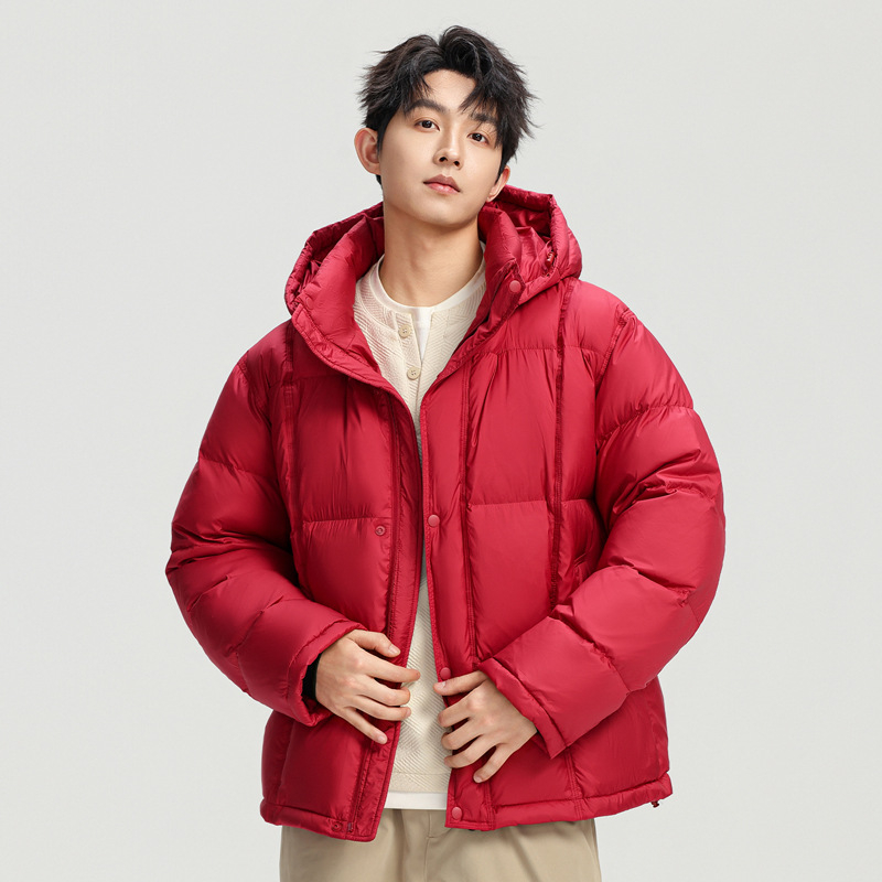 Unisex zimska jakna s perjem, korejski stil, slobodan kroj, kapuljača, sadržaj perja 86–90%