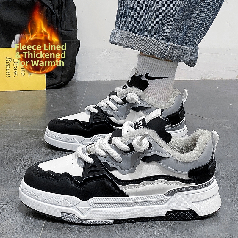 Pantofi sport pentru bărbați cu partea superioară din microfibră, căptușeală din pluș sintetic, talpă PVC, închidere cu șireturi, design cu glezna joasă