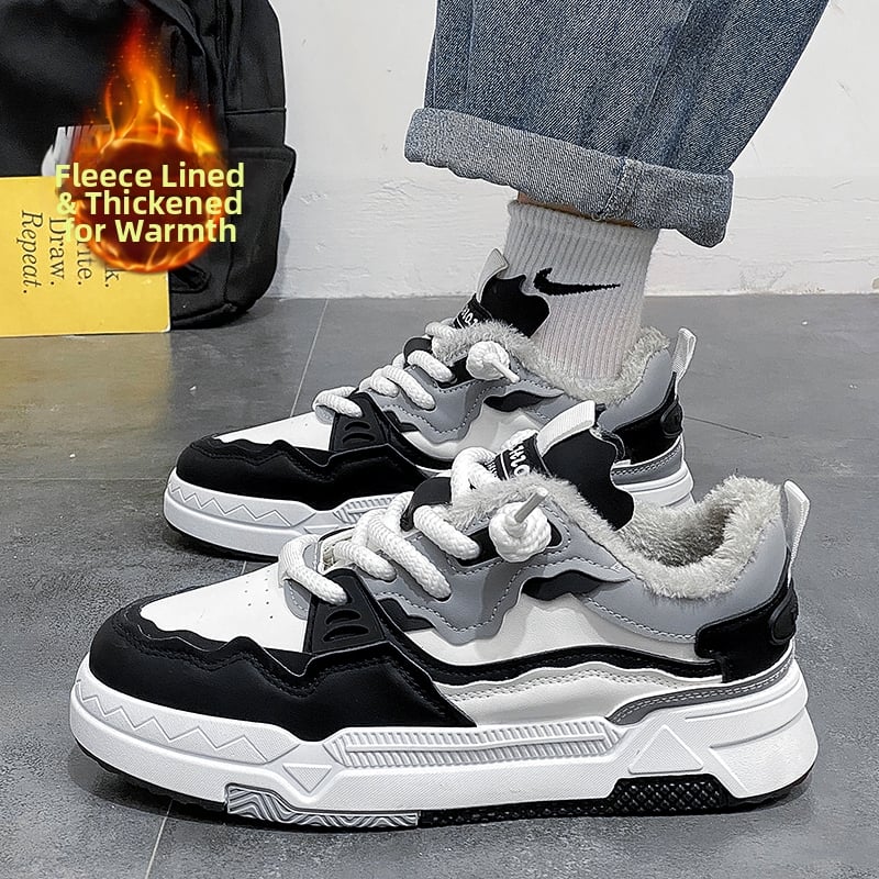 Pantofi sport pentru bărbați cu partea superioară din microfibră, căptușeală din pluș sintetic, talpă PVC, închidere cu șireturi, design cu glezna joasă