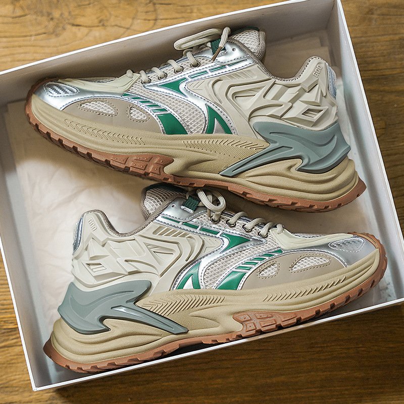 Спортно-ежедневни обувки за младежи, дишаща мрежеста подплата, горна част от изкуствена кожа, PVC подметка, връзки, нисък профил