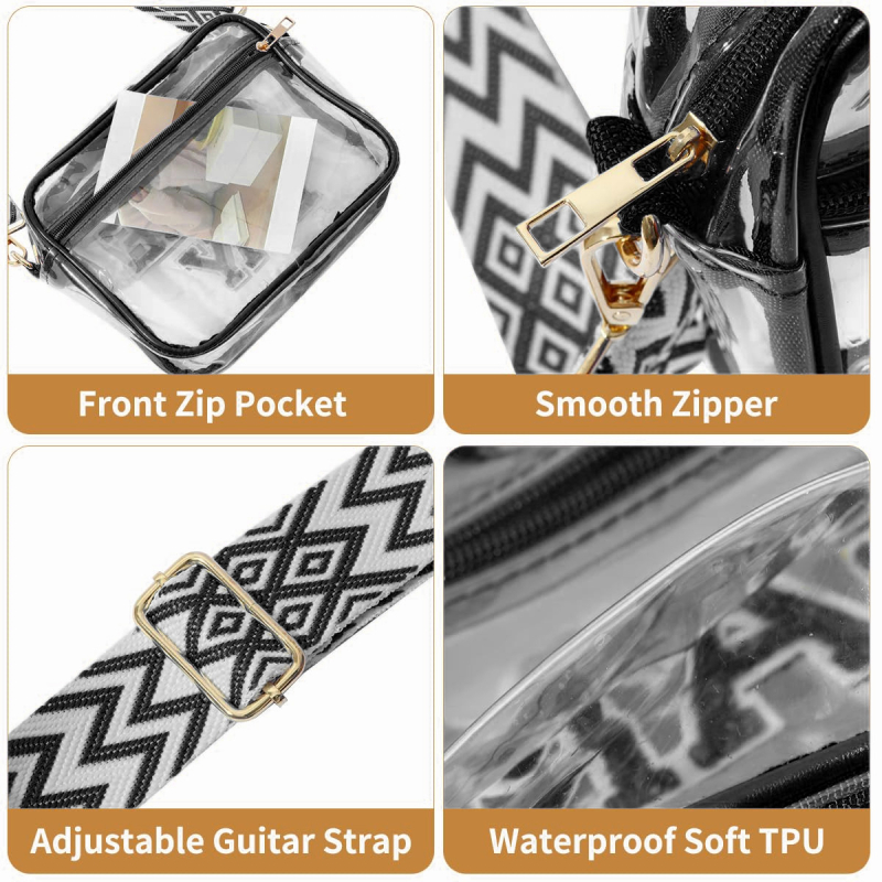 PVC crossbody torba s izvezenim slovima (PVC materijal; uzorak slova; urbano jednostavan stil; za vanjske sportove; sportska torba)